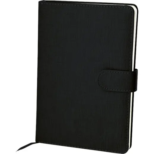 A5 Notebook With Magnetic Clip Cover Black